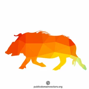 Wild boar färg siluett