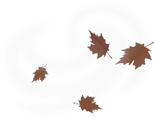 Marrone caduta foglie vettoriali di disegno su sfondo bianco