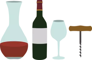 Karafy na víno a vývrtka