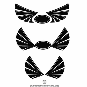 Silhueta dos logotipos da asa