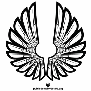 Arte de plantilla de silueta de alas