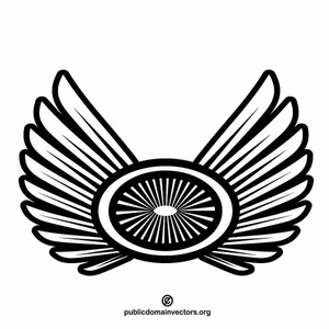Wings clip art black and white