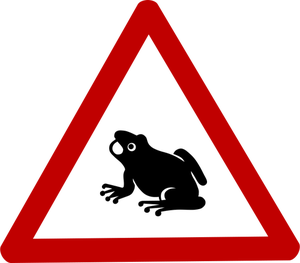 Caution frog sign vector image