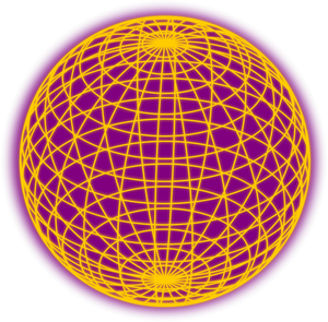 Wired globe yellow and purple vector clip art
