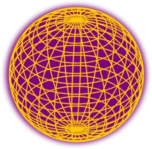 Wired Globus gelb und violett Vektor-ClipArt