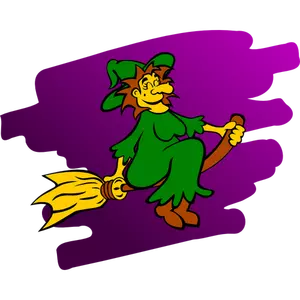 Yellow faced witch vector graphics