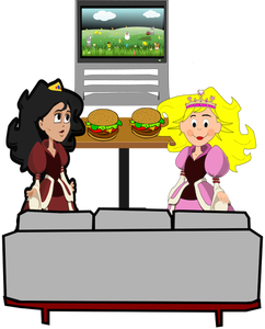 Chicas hamburguesa vector illustration