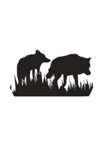 Immagine vettoriale silhouette di lupi