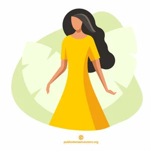 Woman in yellow dress