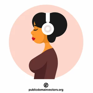 Woman listening to music with headphones