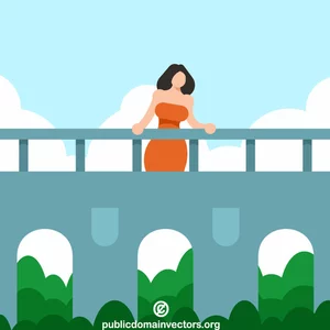 Woman on a bridge