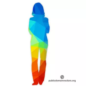 Coloridas a silhueta de uma mulher
