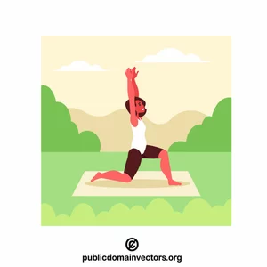 Frau praktiziert Yoga im Freien