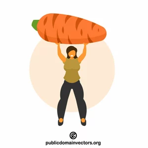 Woman with big carrot