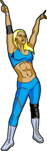 Vector clip art of pro wrestler lady