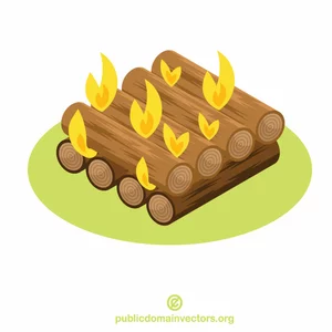 Wood log fire