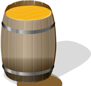 Wooden barrel with shadow