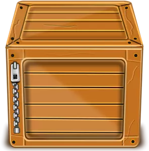 Immagine vettoriale della scatola di legno con cerniera argento