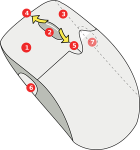 Diagrama de imagini de vector wireless mouse