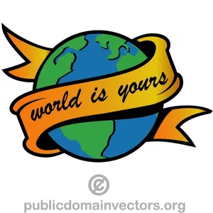 World is yours vector clip art