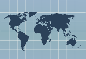 Carte du monde avec image vectorielle de grille