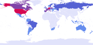 Image de vector map monde coloré