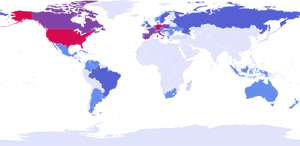 Imagem de vetor mapa mundo colorido