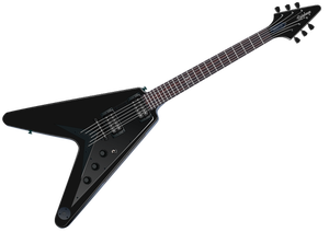 Černá elektrická kytara klip umění vektorové grafiky