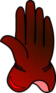 Dessin du gant gauche rouge vectoriel
