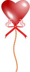 Grafica vectoriala de balon în formă de inimă roşie