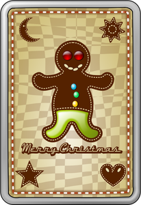Grafika wektorowa cookie zadowolony Boże Narodzenie karty
