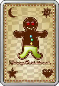 Imagem vetorial de cartão de Natal biscoito feliz
