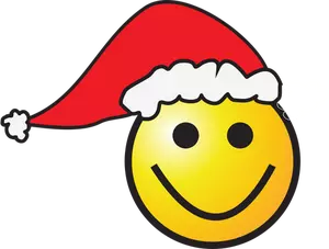 Smiley with elf hat vector