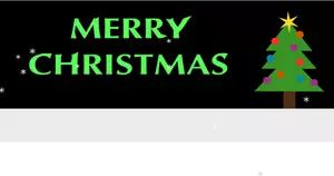 Frohe Weihnachten-Banner mit Weihnachtsbaum-Vektor-ClipArts