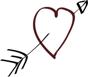 Grafica vettoriale di cuore e freccia