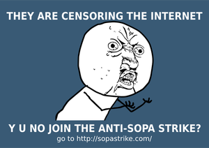 Vector de dibujo del cartel huelga anti-SOPA