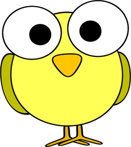 Yellow large eyed bird image