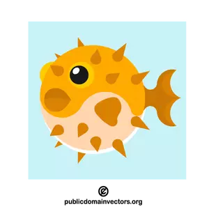 Yellow blowfish vector