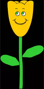 Flor amarilla con la ilustración de vector de sonrisa