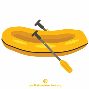 Yellow inflatable boat