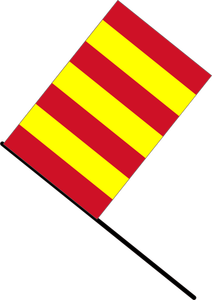 Gele en rode gestreepte vlag vector illustraties