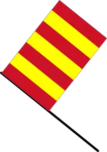 Gelb und rot gestreifte Flagge Vektor-ClipArt