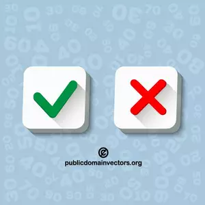 Yes and No vector icons