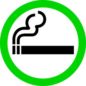 Dessin de panneau de zone de fumer vert vectoriel