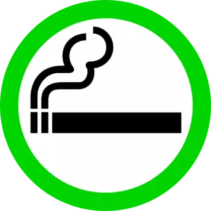 Vector drawing of green smoking area sign