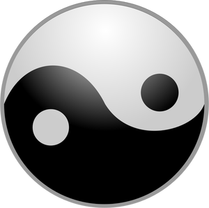 Negru şi gri yin yang