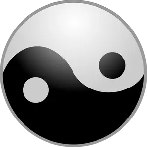 Black and gray yin yang