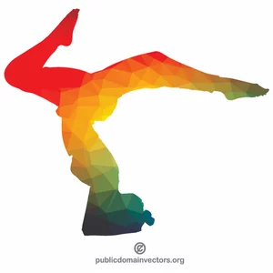 O pose da ioga coloriu o slhouette do do