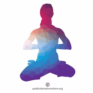 Woman yoga silhouette meditation lotus pose... - Stock Illustration  [87983890] - PIXTA