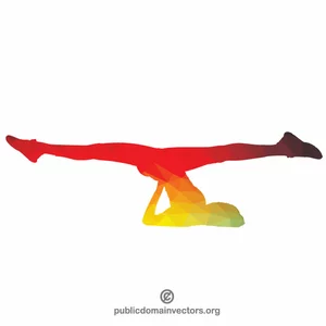 Yoga pose aerobic silhouette